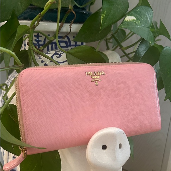 Prada Handbags - Prada Pink Zip-Around Wallet